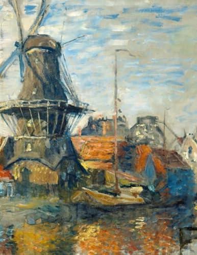 Monet Sketchbook #3: Cool Artist Gifts - The Windmill, Amsterdam Claude Monet Sketchbooks For Artists Adults and Kids to Draw in 8.5x11" 100 blank pages