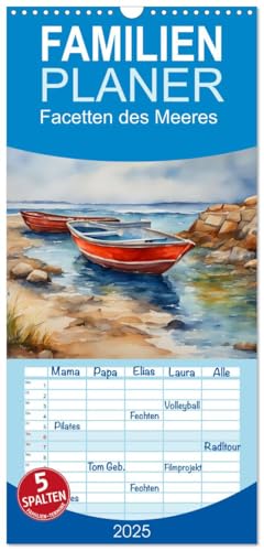 Familienplaner 2025 - Facetten des Meeres mit 5 Spalten (Wandkalender, 21 cm x 45 cm), CALVENDO von CALVENDO
