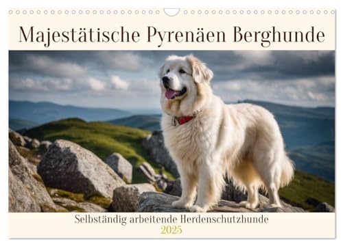 Majestätische Pyrenäen Berghunde (Wandkalender 2025 DIN A3 quer), CALVENDO Monatskalender