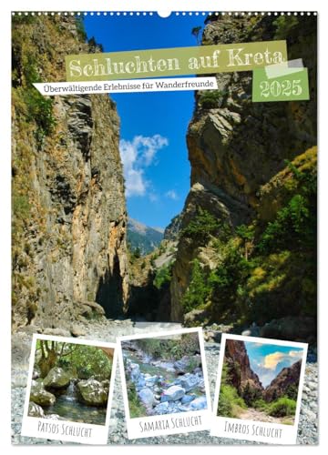 Schluchten auf Kreta (Wandkalender 2025 DIN A2 hoch), CALVENDO Monatskalender von CALVENDO