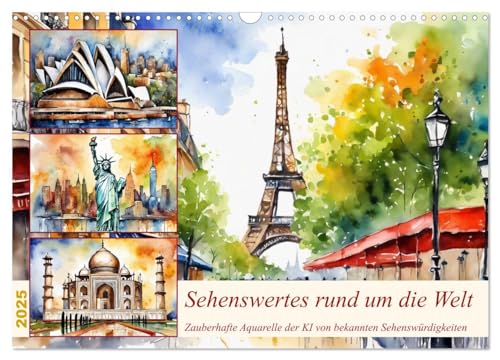 Sehenswertes rund um die Welt (Wandkalender 2025 DIN A3 quer), CALVENDO Monatskalender