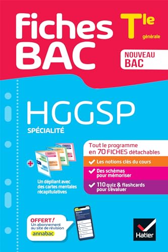 Fiches bac HGGSP Tle (spécialité) - Bac 2024: tout le programme en fiches de révision détachables