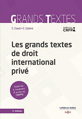 Les grands textes de droit international privé 5ed von DALLOZ