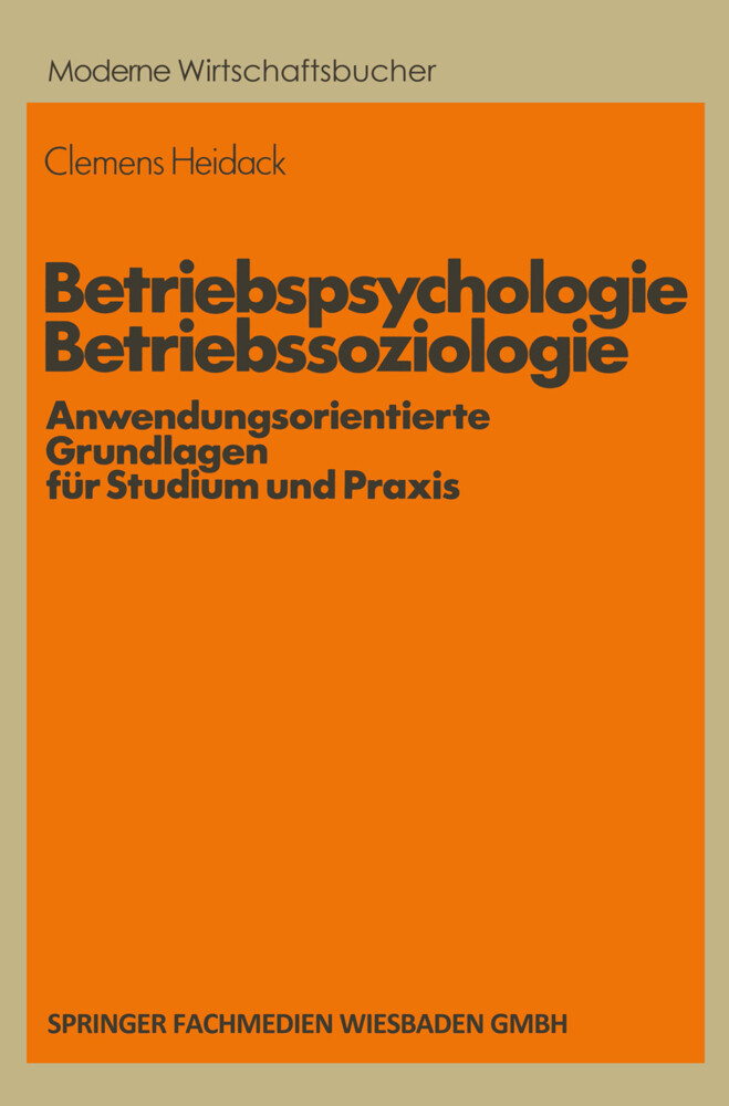 Betriebspsychologie/Betriebssoziologie von Gabler Verlag
