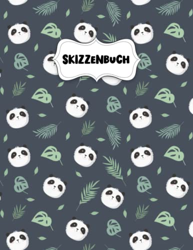 Skizzenbuch: Liebenswerter Panda Zeichenblock A4 für Kinder: Blanko Zeichenmappe A4 Zeichen Block