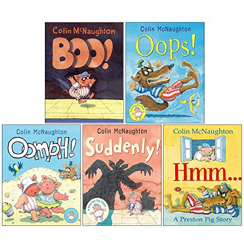 Preston Pig Colin Mcnaughton Collection 5 Books Set (Boo, Oops, Oomph, Suddenly, Hmm)