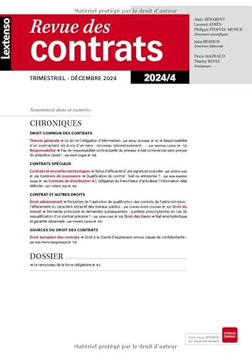 Revue des contrats N°4-2024 von LGDJ