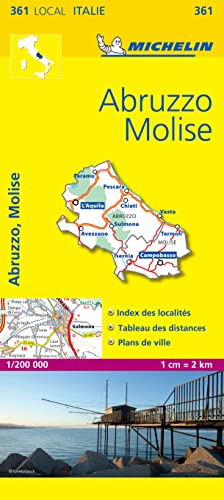Michelin Karte Abruzzo e Molise, französische Ausgabe (Michelin kaart - lokaal Italie (361))