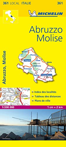 Michelin Karte Abruzzo e Molise, französische Ausgabe (Michelin kaart - lokaal Italie (361), Band 361)