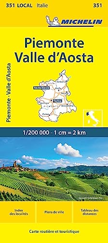 Piemonte - Vallée Aosta: 1:200000 (Michelin kaart - lokaal Italie (351), Band 351)