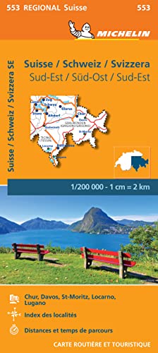 SUISSE SUD - EST 11553 CARTE ' REGIONAL ' MICHELIN: Wegenkaart Schaal 1 : 200.000 (Regionale kaarten Michelin)