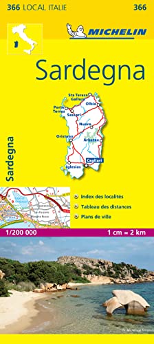 Sardegna: 1:200000 (Michelin kaart - lokaal Italie (366), Band 366)