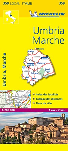 Umbria e Marche: 1:200000 (Michelin kaart - lokaal Italie (359))