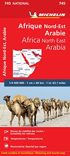 Michelin Nordost-Afrika, Arabien: Straßen- und Tourismuskarte 1:4.000.000 (MICHELIN Nationalkarten)