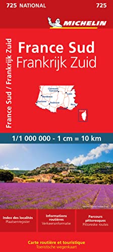 France Sud – Frankrijk Zuid 11725: Wegenkaart Schaal 1: 1.000.000 (Nationale kaarten Michelin)