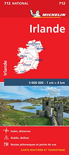 IRLANDE IERLAND 11712 CARTE ' NATIONAL ' MICHELIN: Wegenkaart Schaal 1 : 400.000 (Nationale kaarten Michelin)
