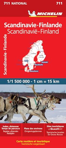 Scandinavie, Finlande 11711: Wegenkaart Schaal 1: 1.500.000 (Nationale kaarten Michelin)
