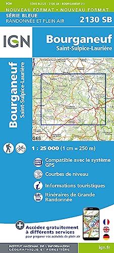 2130SB Bourganeuf.St-Sulpice-Laurière (Série Bleue, Band 2130) von IGN Institut Geographique National