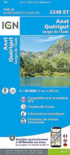 2248ET Axat Quérigut Gorges de l'Aude 1:25 000 (TOP 25)