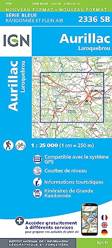 2336SB Aurillac-Laroquebrou (Série Bleue, Band 2336) von IGN-Frankreich