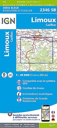 2346SB Limoux-Cazilhac (Série Bleue, Band 2346) von IGN Frankreich