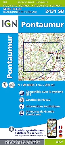 2431SB Pontaumur (Série Bleue, Band 2431) von IGN Institut Geographique National