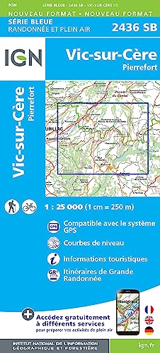 2436SB Vic-sur-Cère-Pierrefort (Série Bleue, Band 2436) von IGN-Frankreich