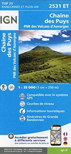 2531ET Chaîne des Puys - PNR des Volcans d'Auvergne: PNR des Volcans d'Auvergne (TOP 25)