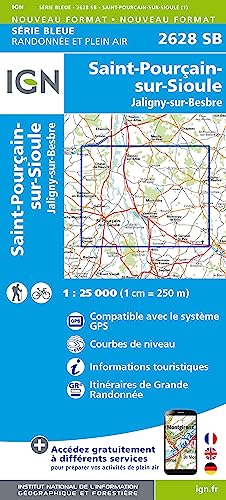 2628SB Saint-Pourçain-sur-Sioule (Série Bleue, Band 2628) von IGN Institut Geographique National