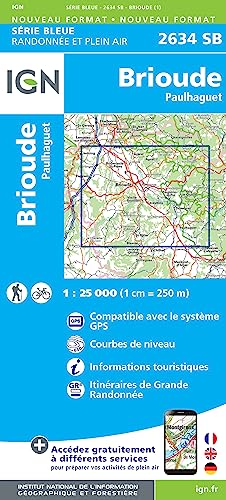 2634SB Brioude-Paulhaguet (Série Bleue, Band 2634) von IGN Frankreich