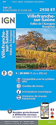 2930ET Villefranche-Sur-Saône - Vallée de l'Azergues - Beaujolais 1 : 25 000 (TOP 25)