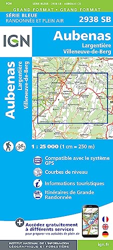 Aubenas Argentier 1:25 000: 1:25000 (Série Bleue, Band 2938)