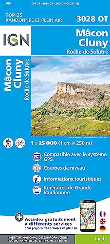 3028OT Mâcon Cluny Roche de soltré: 1:25000 (TOP 25) von IGN Frankreich