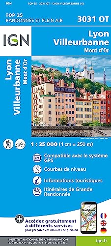 3031OT Lyon Villeurbanne Mont d'Or 1 : 25 000 (TOP 25)