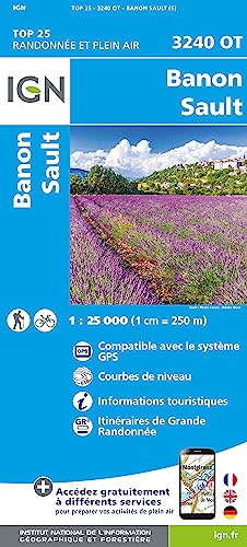 3240OT Banon Sault Plateau de Saint-Christol 1 : 25 000 (TOP 25) von IGN Frankreich
