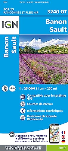 3240OT Banon Sault Plateau de Saint-Christol 1 : 25 000 von IGN Frankreich