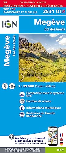Megève - Col des Aravis 1:25 000: 1:25000 (TOP 25R) von IGN Frankreich