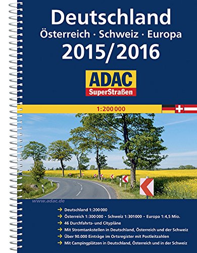 ADAC SuperStraßen Deutschland, Österreich, Schweiz & Europa 2015/2016 1:200 000