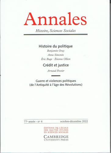 Annales. Histoire Sciences Sociales, n° 4/2022 von EHESS