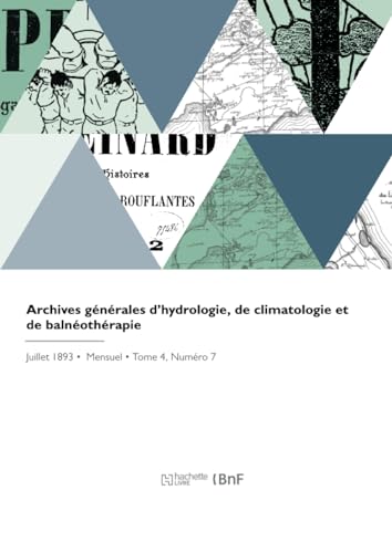 Archives générales d'hydrologie, de climatologie et de balnéothérapie von Hachette Livre BNF