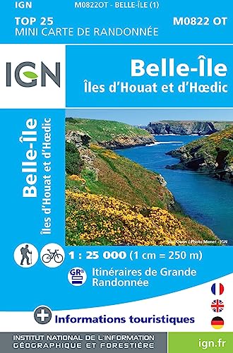 Belle-Ile - Iles d'Houat et d' Hoedic mini (0822OT) (TOP 25) von Institut Geographique National
