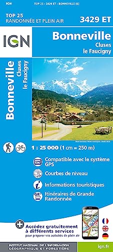 Bonneville - Cluses 1:25 000: 1:25000 (TOP 25) von IGN Frankreich