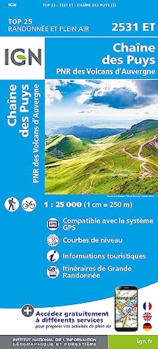 2531ET Chaine des Puys Parc Naturel des Volcans d'Auvergne (TOP 25)
