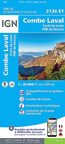 Combe Laval 1:25 000 (TOP 25) von IGN Frankreich
