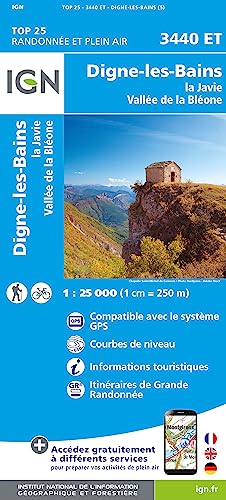 Digne-les-Bains - La Javie - Vallée de la Bléone 1:25 000: 1:25000 (TOP 25)
