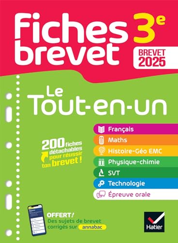 Fiches brevet - Le tout-en-un Brevet 2025 (toutes les matières): français, maths, histoire-géo EMC, SVT, physique-chimie, technologie von HATIER