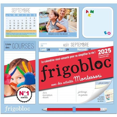 Frigobloc Hebdomadaire 2025 Montessori (de sept. 2024 à déc. 2025): Le calendrier maxi-aimanté pour se simplifier la vie ! von PLAY BAC