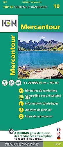 IGN 75 000 Touristische Wanderkarte 10 Mercantour (TOP 75, Band 75010) von IGN Frankreich