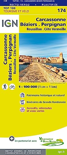 IGN Carcassonne Béziers Perpignan 1 : 100 000: TOP 100 Tourisme et Vélo / Roussillon, Côte Vermeille von IGN Frankreich
