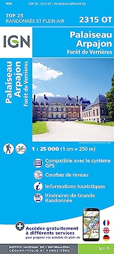 IGN Karte, Serie Bleue Palaiseau.Arpajon. Frêt de Verrières (TOP 25) von IGN Frankreich